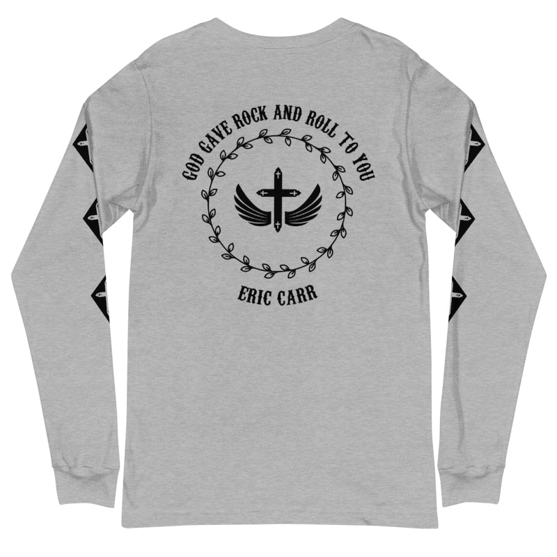 Eric Carr: God Gave Rock & Roll To You, Long Sleeve Tee (grey/black)